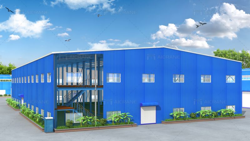 double-story steel building